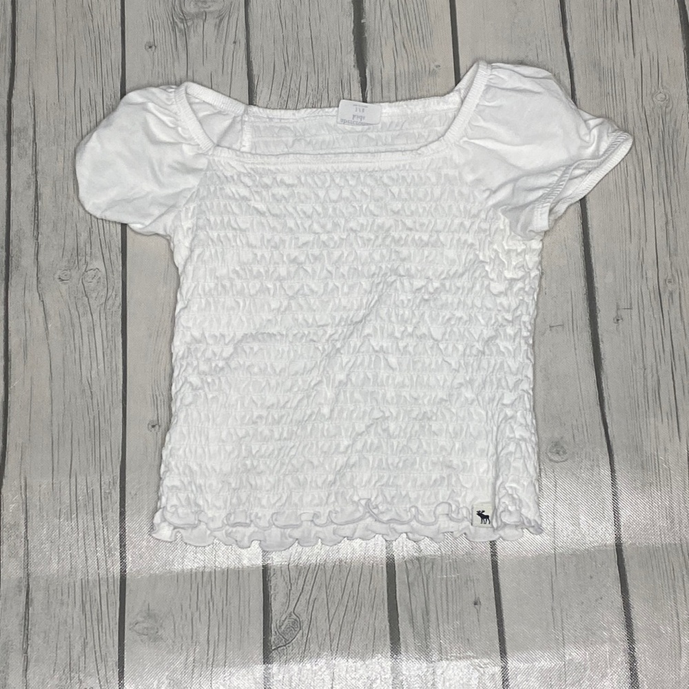 Abercrombie kids, white peplum style shirt